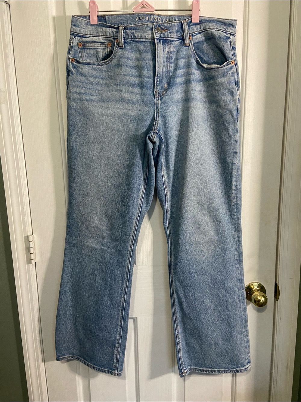 American Eagle Outfitters Light Blue Straight Leg High-Rise Jeans